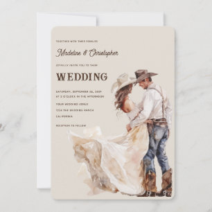 Invitación de boda de rancho occidental