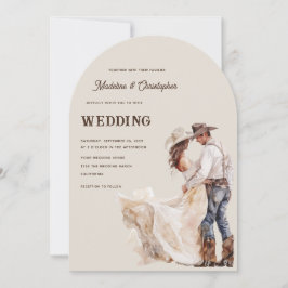 Invitación de boda de rancho occidental