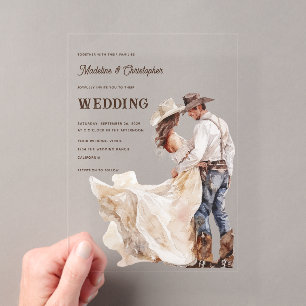 Invitación de boda de rancho occidental