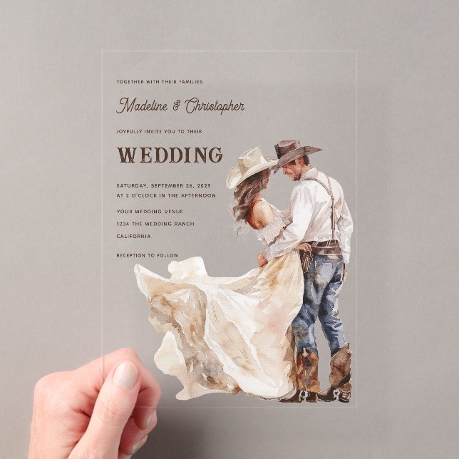 Invitación de boda de rancho occidental (Insitu (portátil))