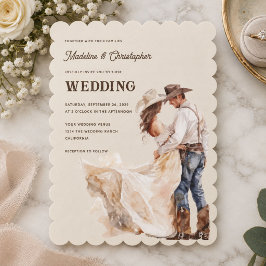 Invitación de boda de rancho occidental