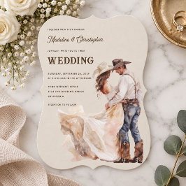 Invitación de boda de rancho occidental