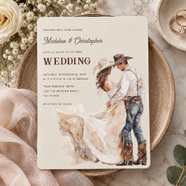 Invitación de boda de rancho occidental