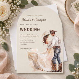 Invitación de boda de rancho occidental
