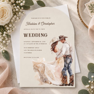 Invitación de boda de rancho occidental