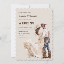 Invitación de boda de rancho occidental