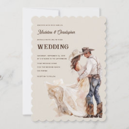 Invitación de boda de rancho occidental