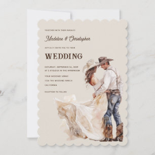 Invitación de boda de rancho occidental