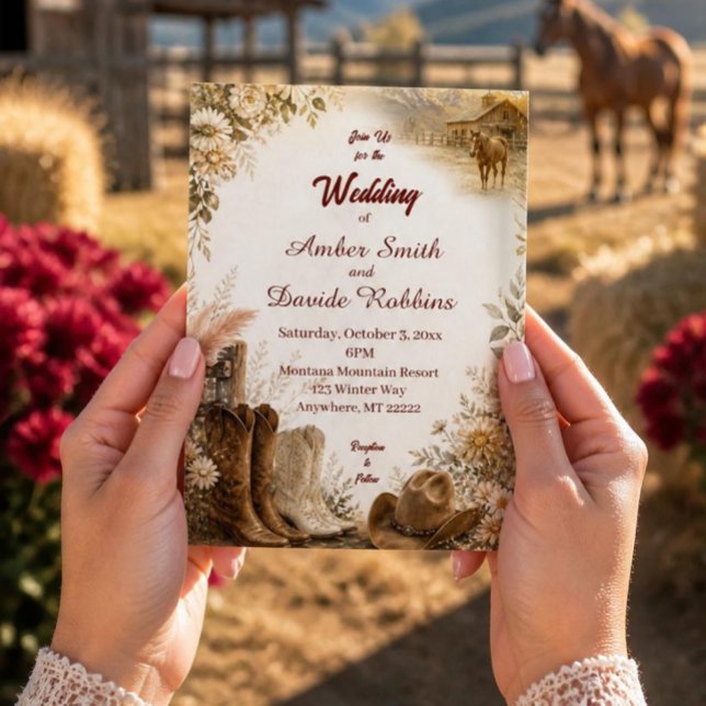 Invitación de boda de rancho occidental de lujo (Subido por el creador)
