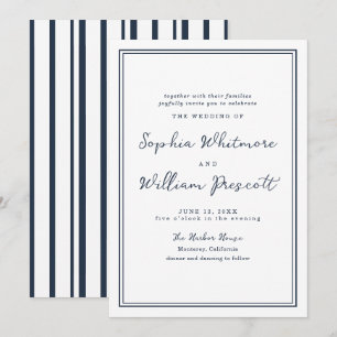 Invitación de boda de raya náutica