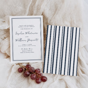 Invitación de boda de raya náutica de la marina
