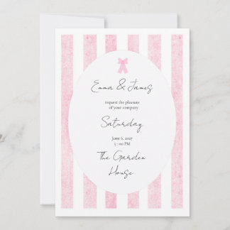Invitación de boda de rayas Cottagecore