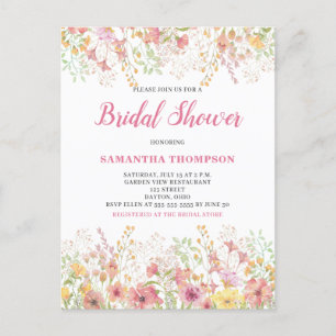 Invitación de boda de regadera floral botánica ros