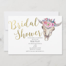 Invitación de boda de regadera floral cráneo de va