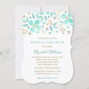 Invitación de boda de regadera floral de hoja de m