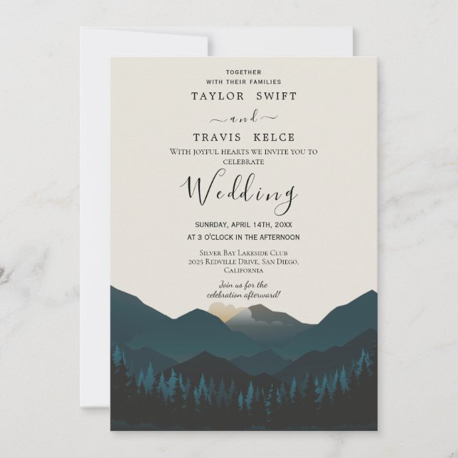 Invitación de Boda de Retiro de Montaña (Anverso)