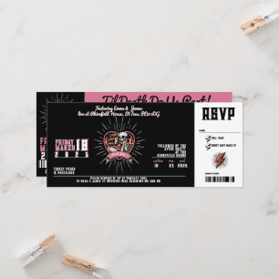 Invitación de boda de Rock and Roll Love Groove
