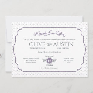 Invitación de boda de romance de cuento de hadas