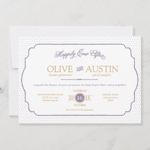 Invitación de boda de romance de cuento de hadas