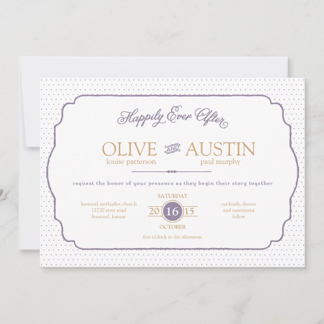 Invitación de boda de romance de cuento de hadas (Anverso)