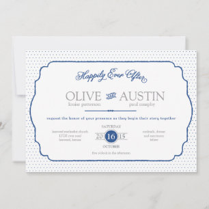 Invitación de boda de romance de cuento de hadas