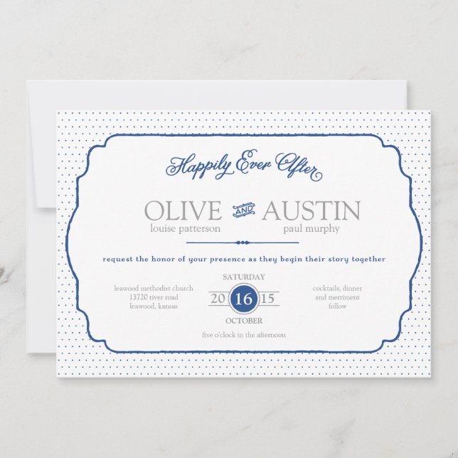 Invitación de boda de romance de cuento de hadas (Anverso)