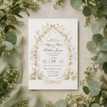 Invitación de boda de romance de jardín vintage