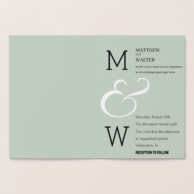 Invitación de boda de romance elegante Modern Deco (Interior)