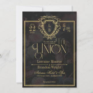 Invitación de boda de romance gótico de lujo