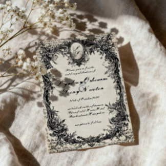 Invitación de Boda de Romance Gótico Melancólico