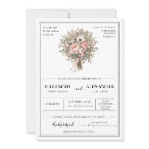 Invitación de boda de romance vintage y jardín