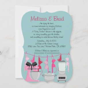 Invitación de boda de ropa interior de cocina dive