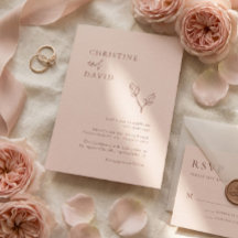 invitación de boda de rosa bohemio minimalista