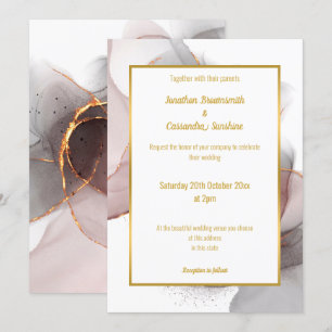 INVITACIÓN DE BODA DE ROSA DE FLOTACIÓN LUXE