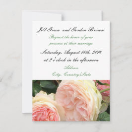 Invitación de boda de rosa delicada rosa