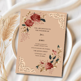 Invitación de boda de rosa elegante moderna tropic