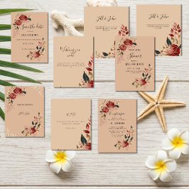 Invitación de boda de rosa elegante moderna tropic