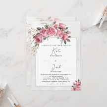Invitación de Boda de Rosa Floral Rosa Blush Edita