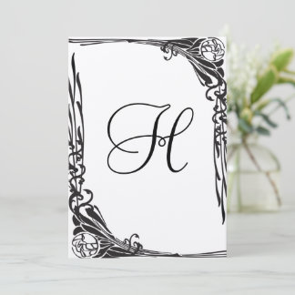 Invitación de boda de rosa negra vintage