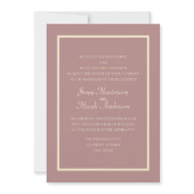 Invitación de boda de rosa polvorienta rosa modern