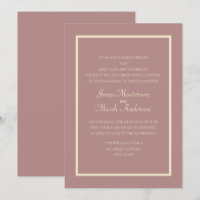 Invitación de boda de rosa polvorienta rosa modern