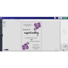 Invitación de boda de rosa púrpura mística