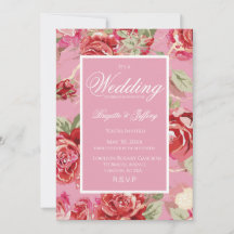 Invitación de boda de rosa roja