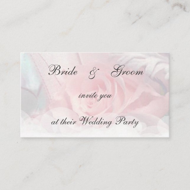 Invitación de Boda de Rosa Rosa Suave (Anverso)