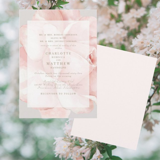 Invitación de boda de Rosa Rubor Elegante de Ambos (Subido por el creador)