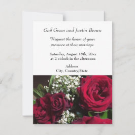 Invitación de boda de rosas de jardín
