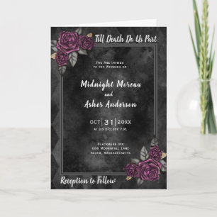 Invitación de boda de rosas Hasta que la muerte no