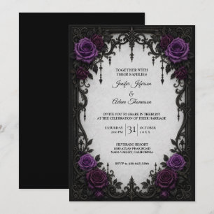 Invitación de boda de Rosas Purpúreas