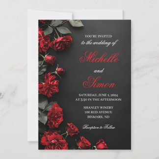 Invitación de Boda de Rosas Rojas