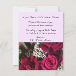 Invitación de boda de rosas rojas elegantes